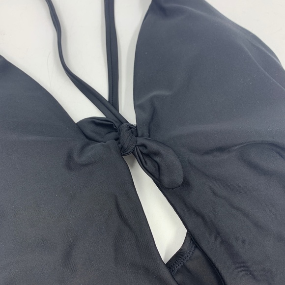 Enjoy The Sunshine Womens Medium Swimsuit Keyhole Bow Strappy Black NEW - Picture 5 of 9